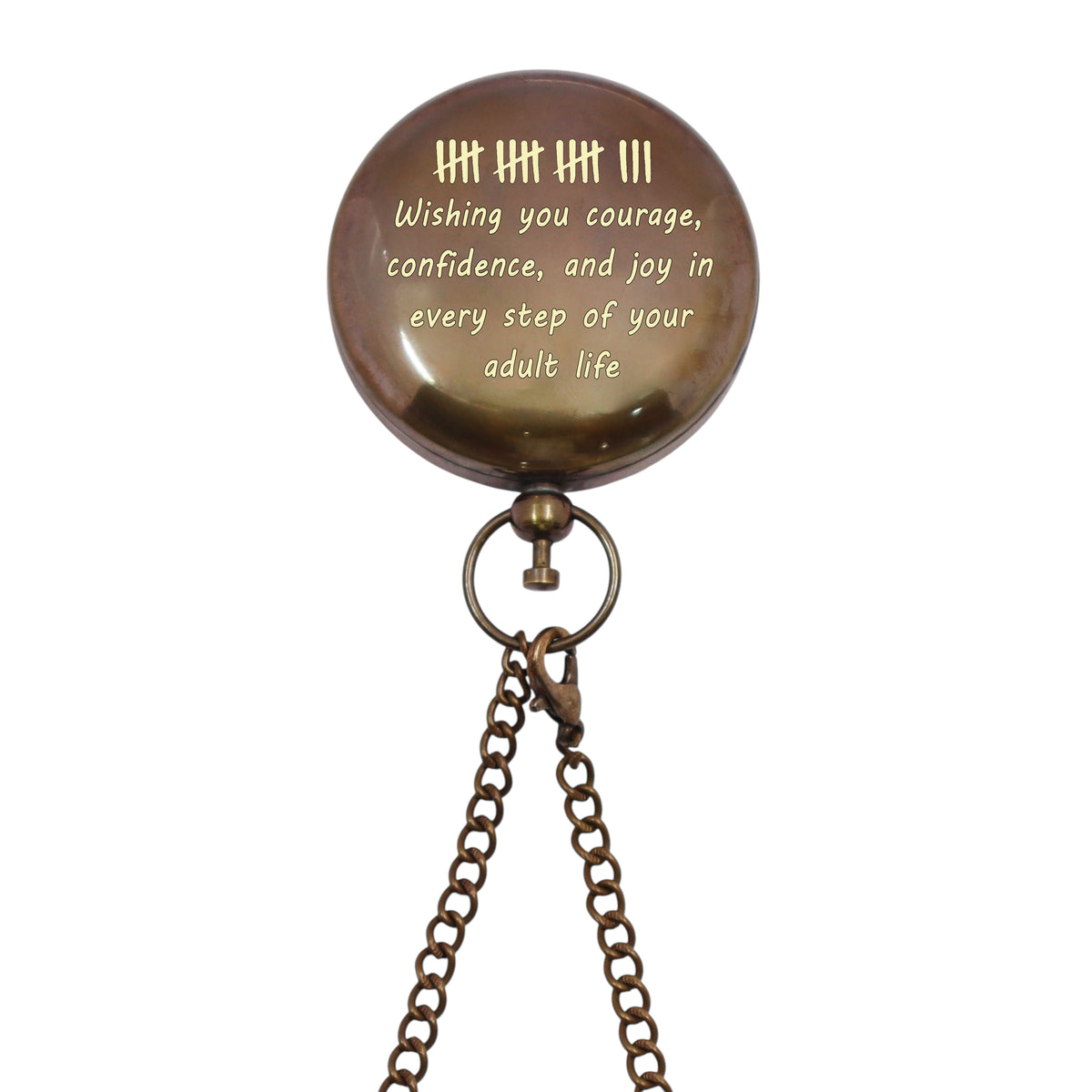 Personalised 2-Inch Sundial Compass for 18th Birthday