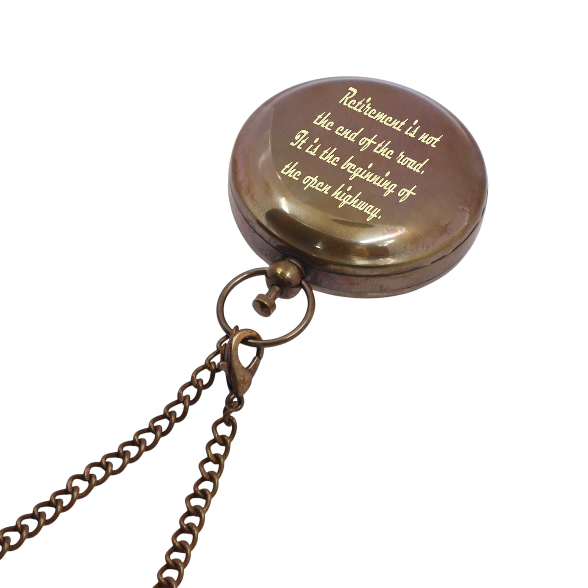 Custom 2-Inch Retirement Pocket Sundial Compass