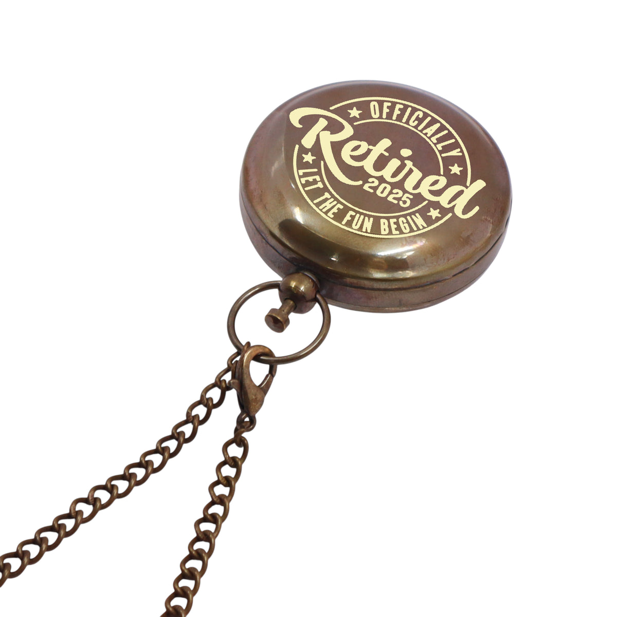 Custom 2-Inch Retirement Pocket Sundial Compass
