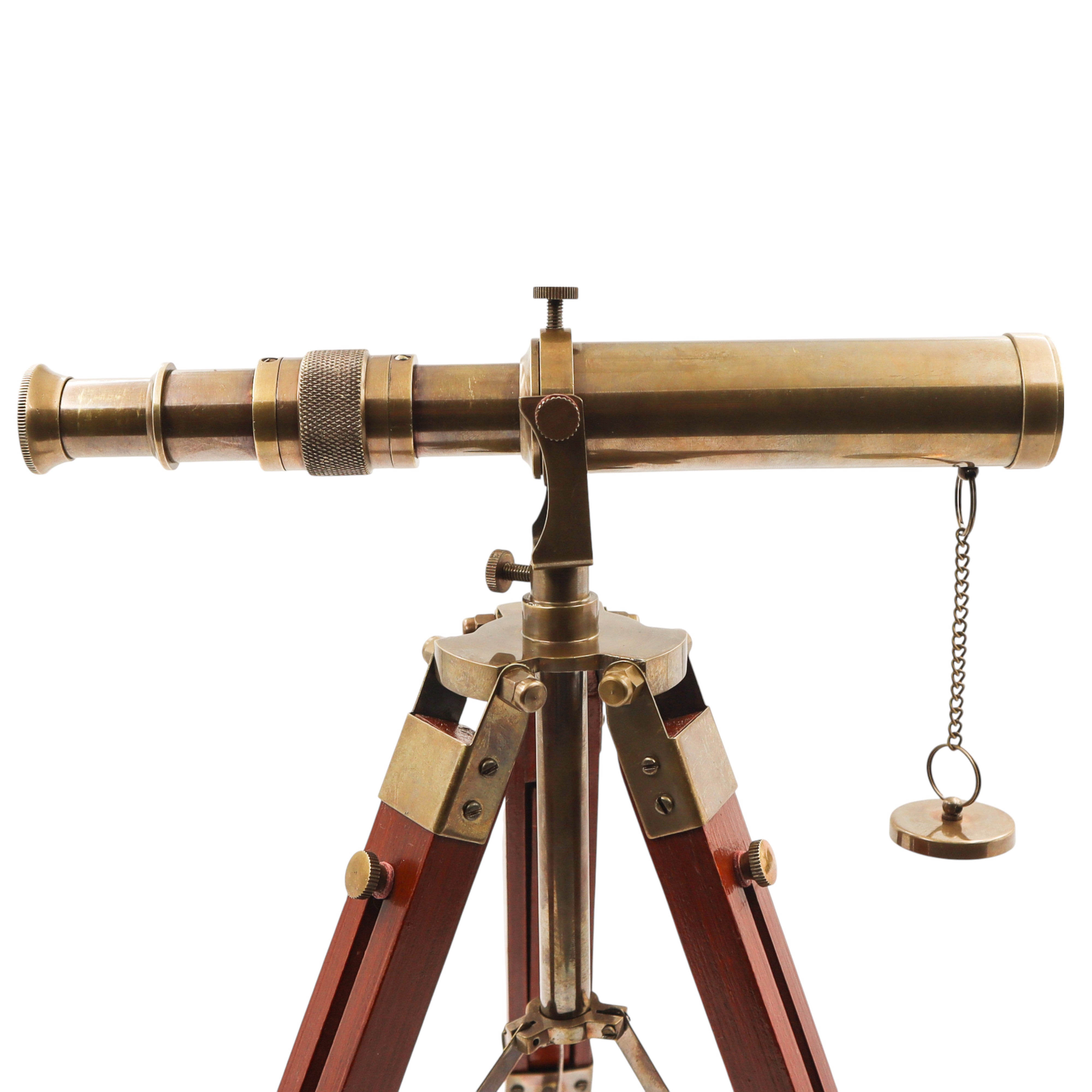 Engraved Bronze Nautical Telescope with Tripod Stand