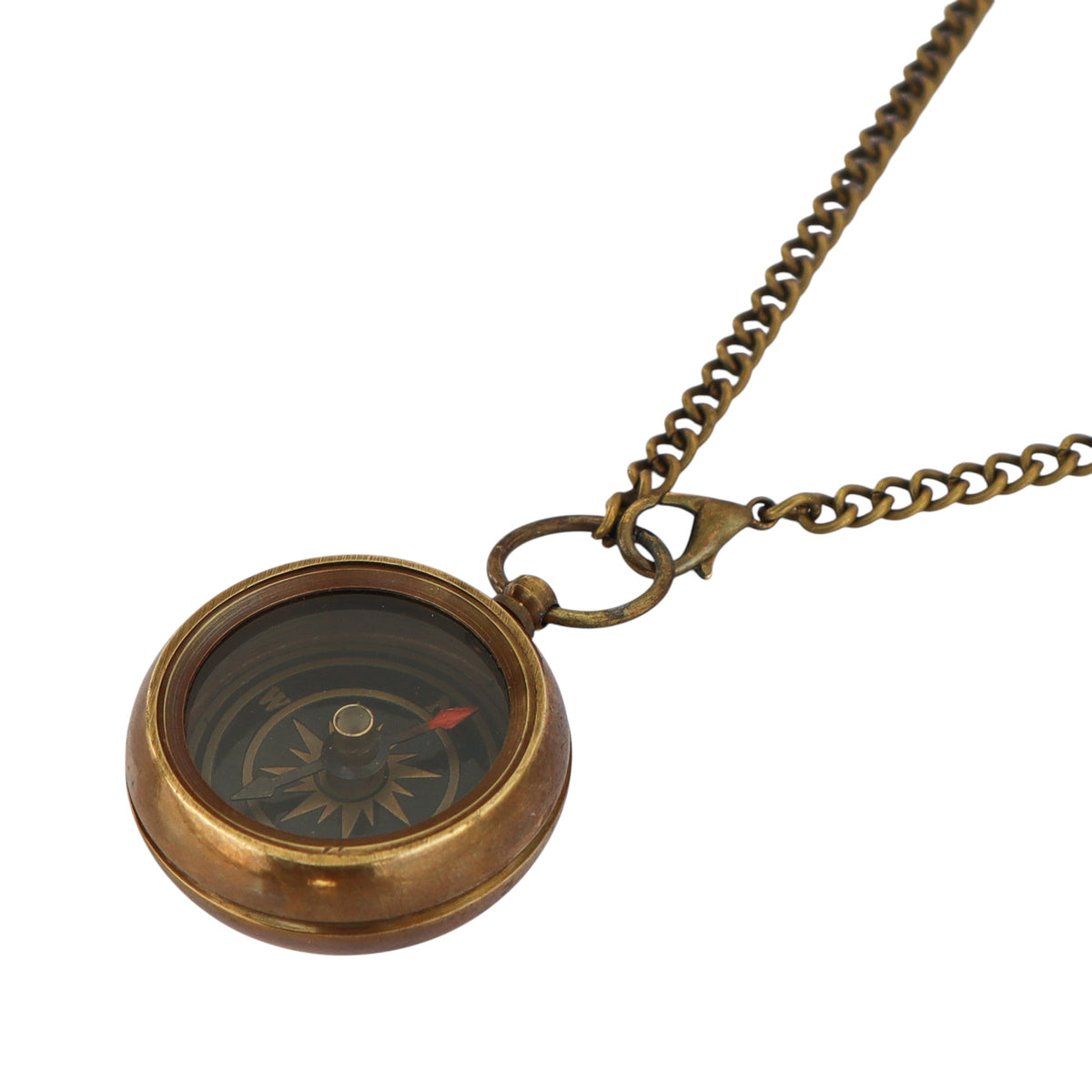 Personalised Bronze Compass Necklace