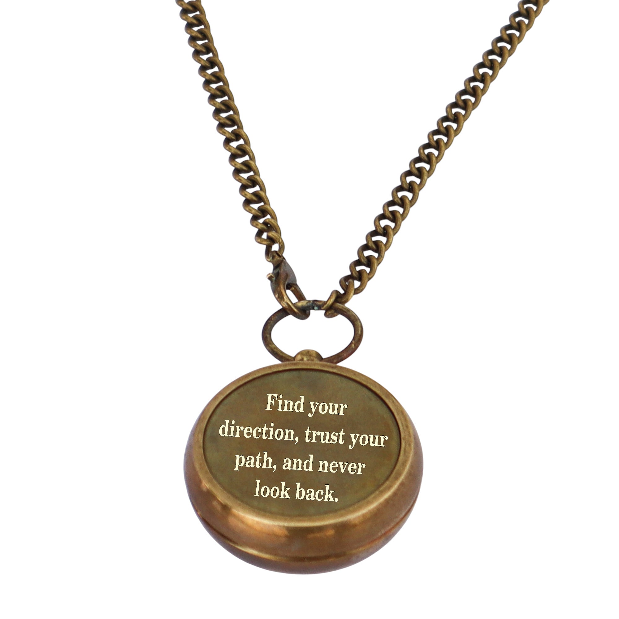Personalised Bronze Compass Necklace