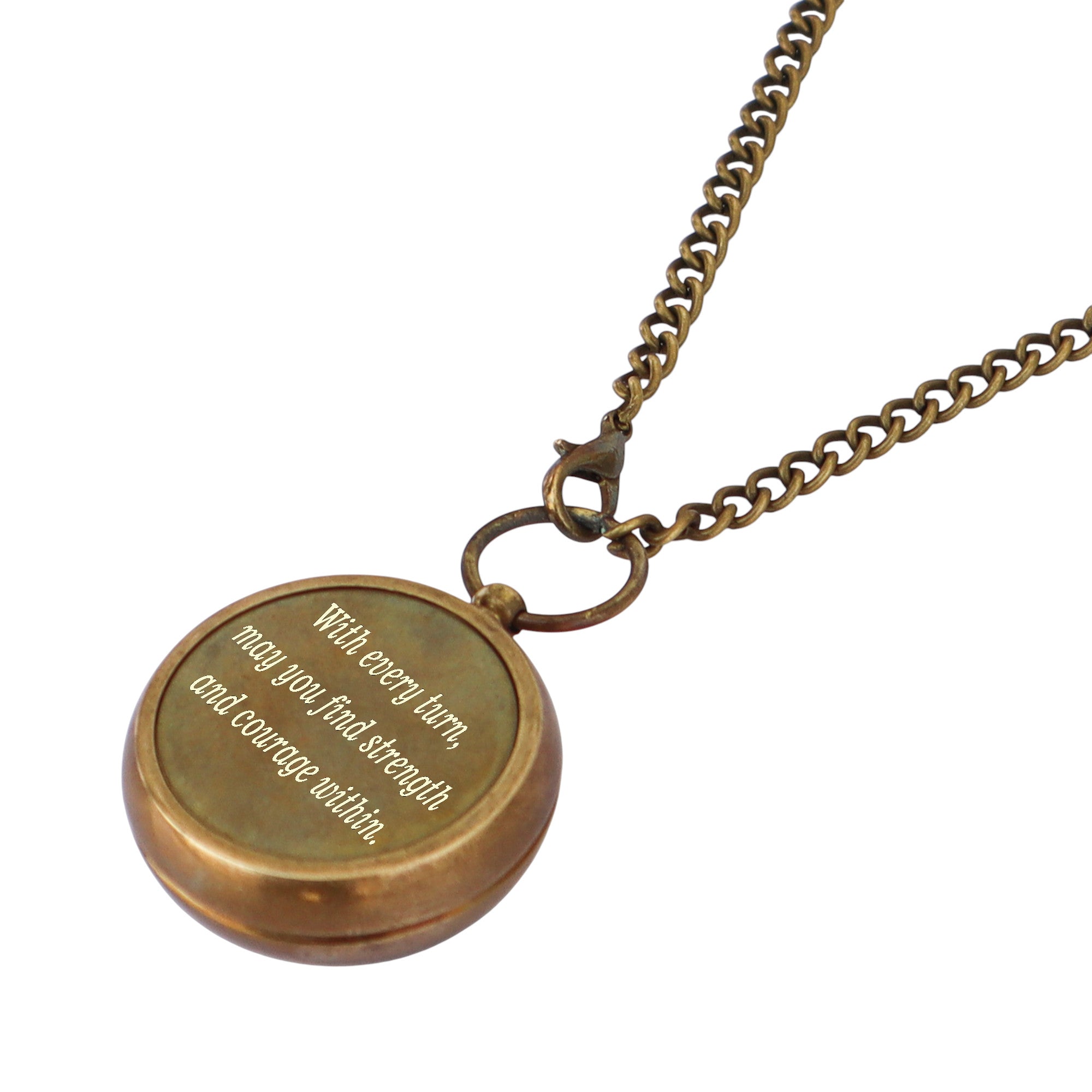 Personalised Bronze Compass Necklace