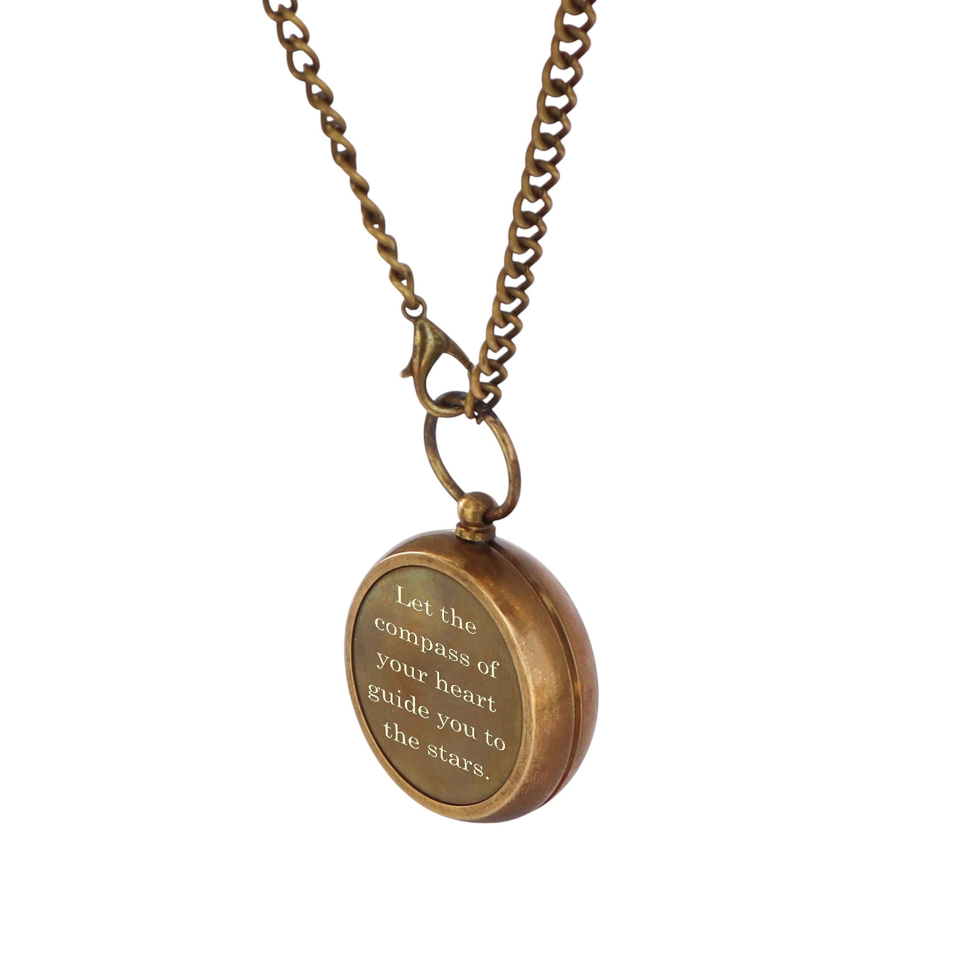 Personalised Bronze Compass Necklace