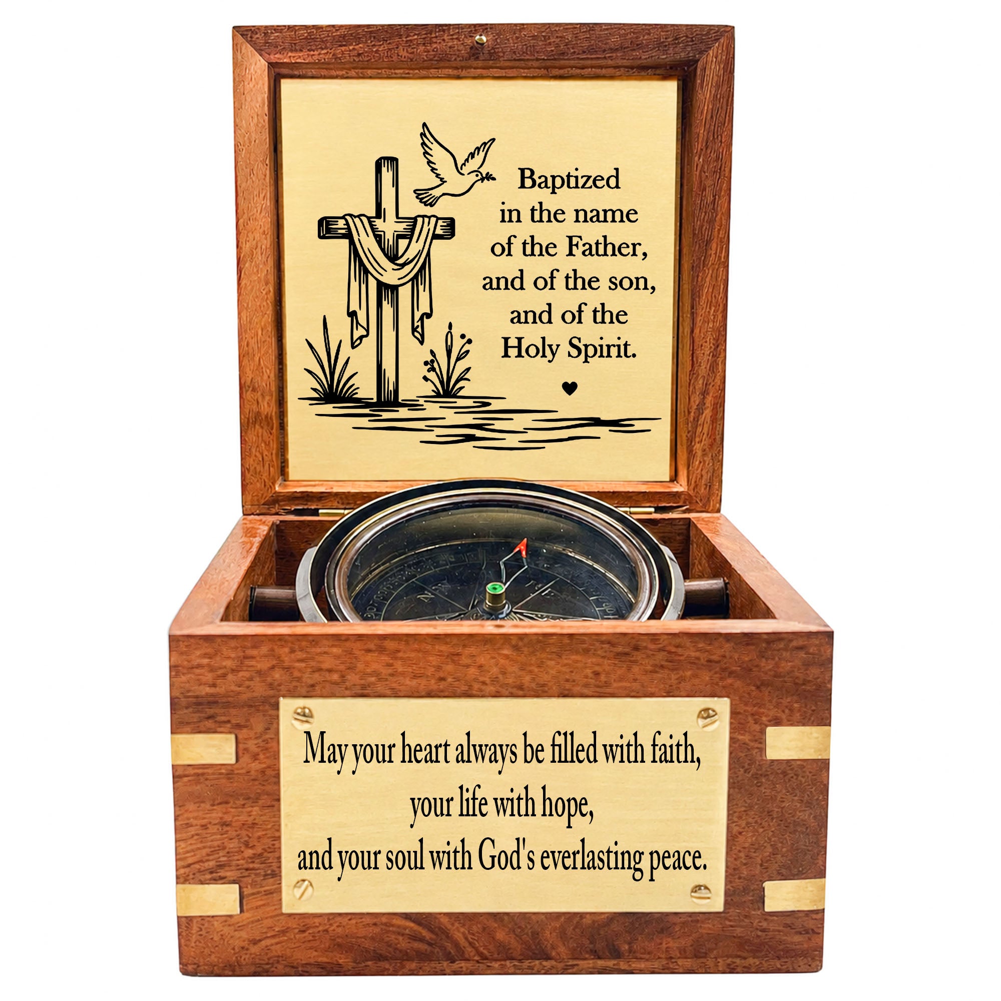Personalised Royal Gimbal Compass with Brass Plaque