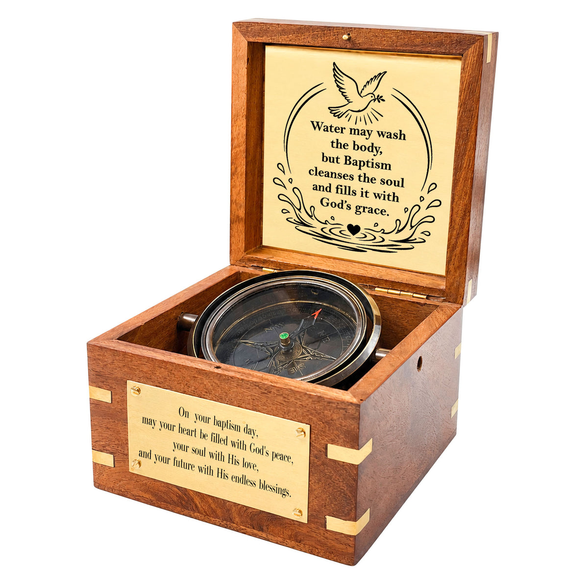 Personalised Royal Gimbal Compass with Brass Plaque