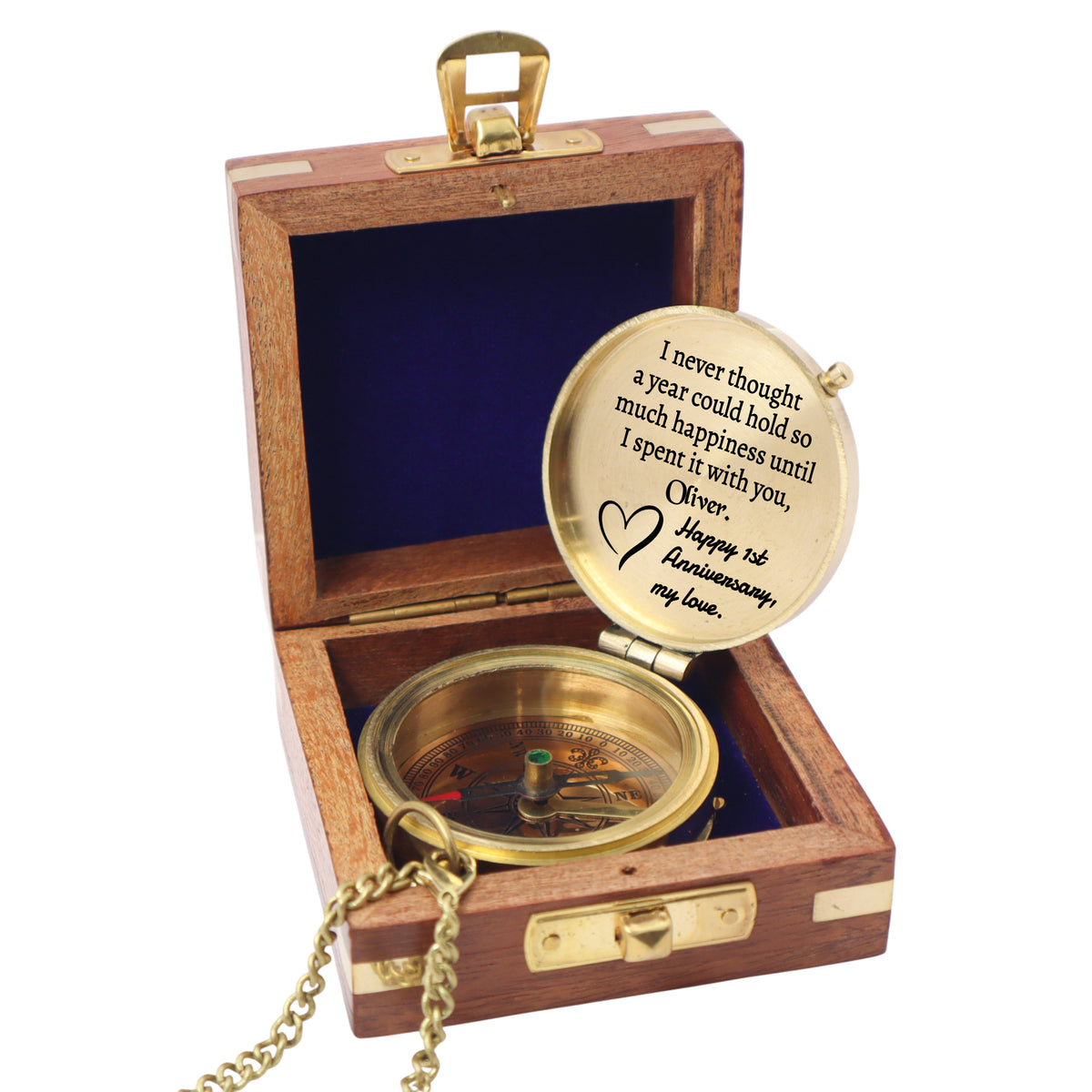 Engraved 1st Anniversary Victoria Compass Gift