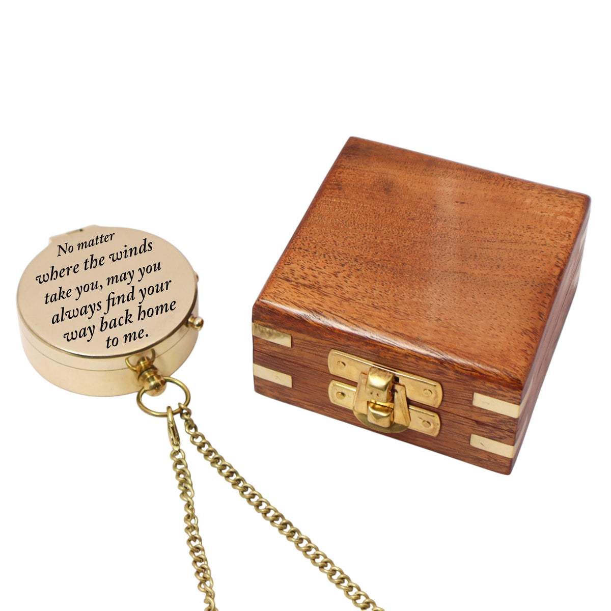 Personalised Brass Compass Gift for Graduation