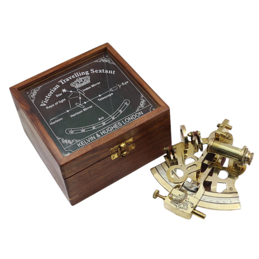 Personalised Brass Sextant with Wooden Box