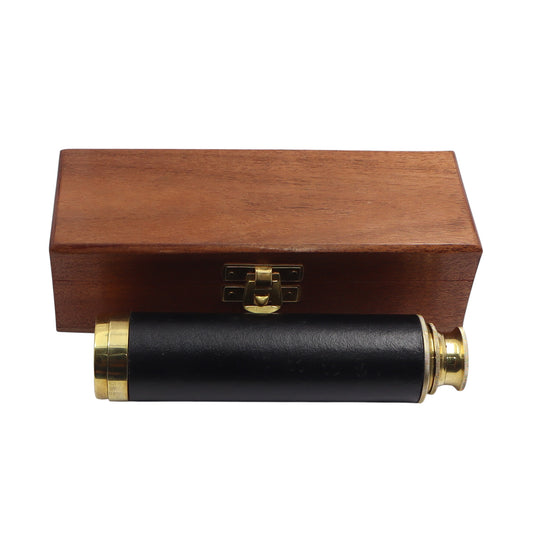 12-Inch Brass Telescope with Wooden Box