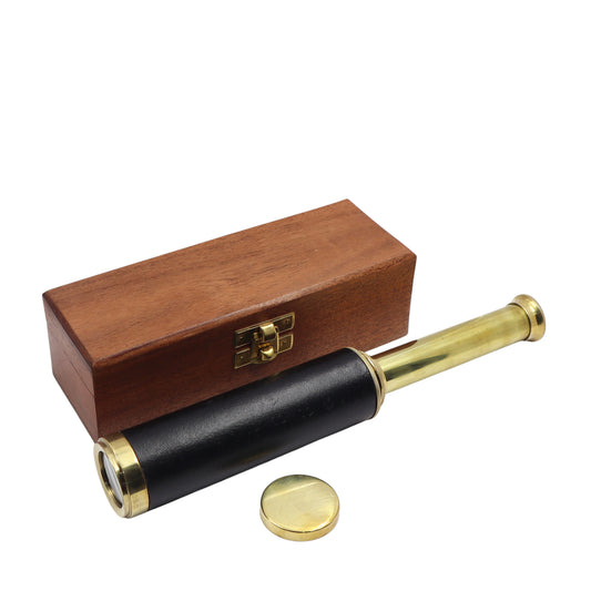 12-Inch Brass Telescope with Wooden Box