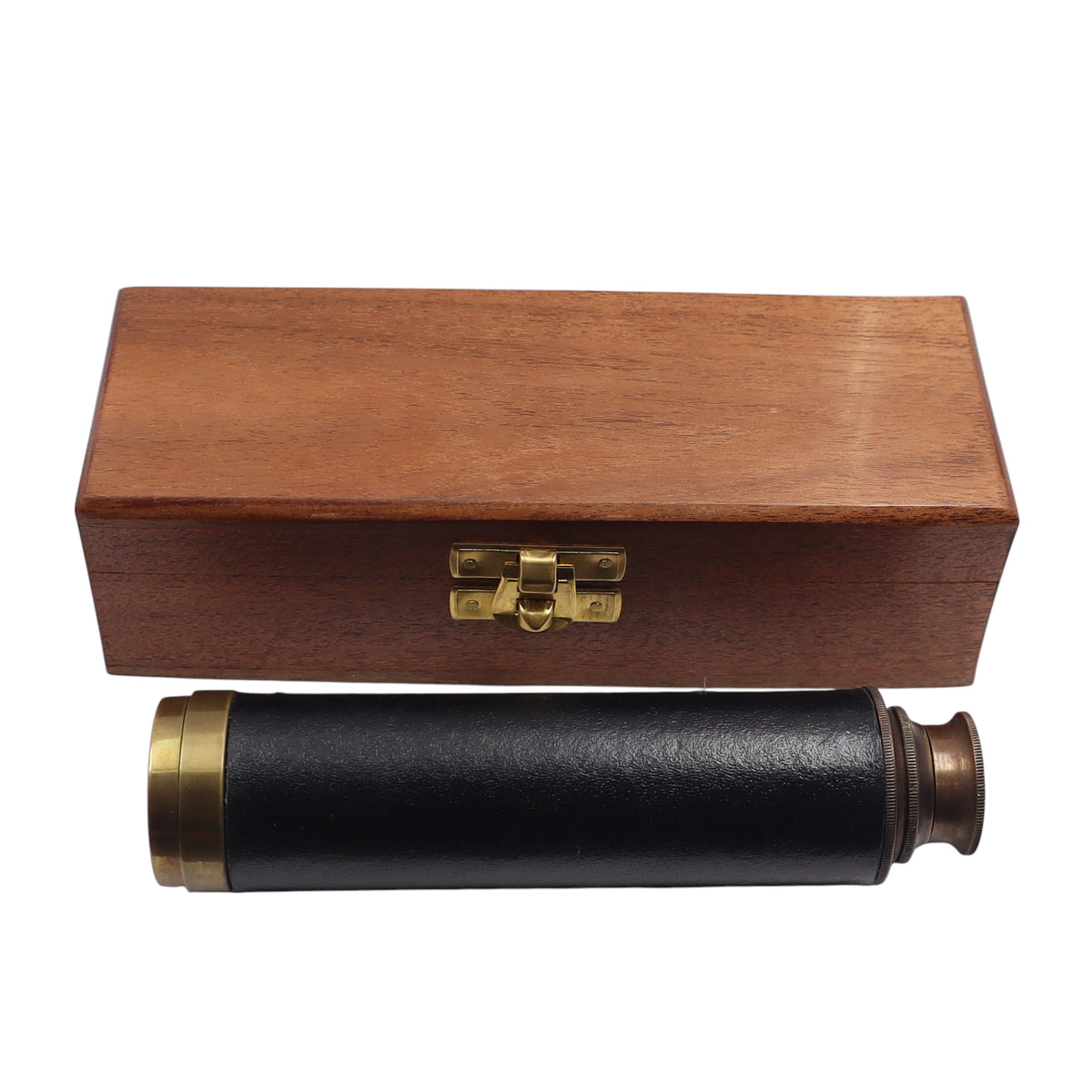 12-Inch Bronze Telescope with Wooden Box