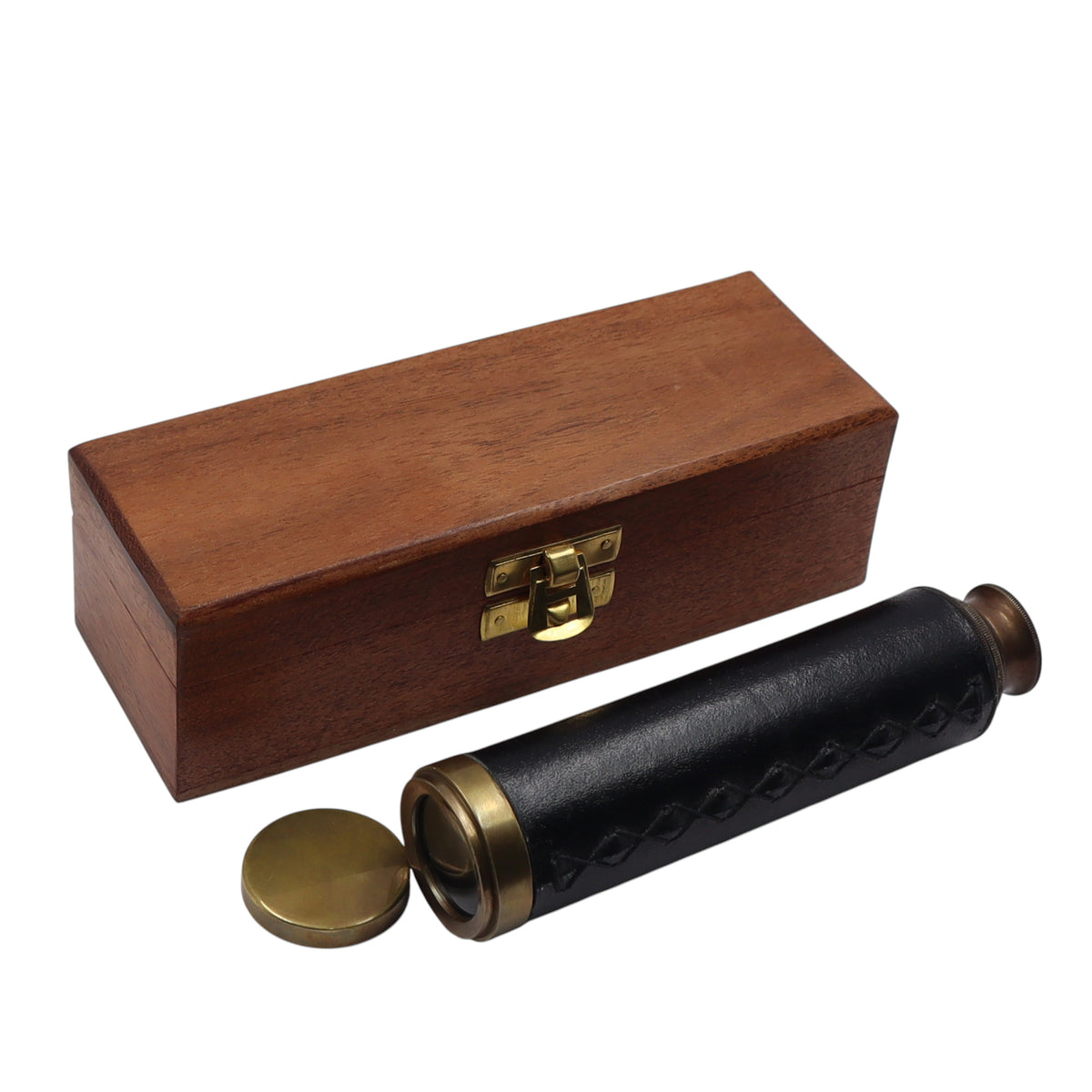 12-Inch Bronze Telescope with Wooden Box