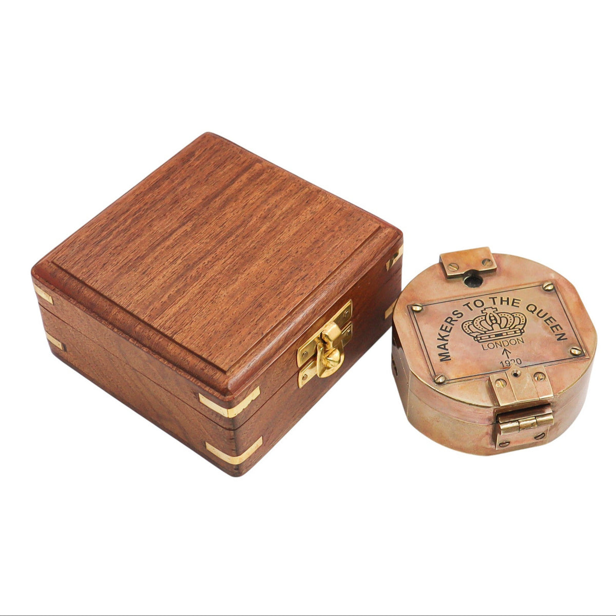 Personalised Brunton Compass with Wooden Box