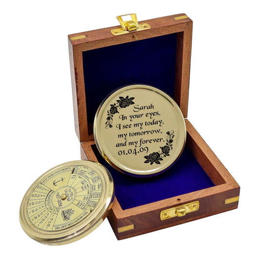 Personalised 100 Year Brass 3-Inch Calendar Compass