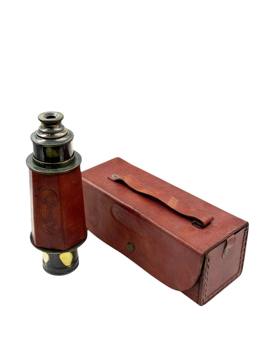 17-Inch Bronze Telescope with Leather Case by Dollond London