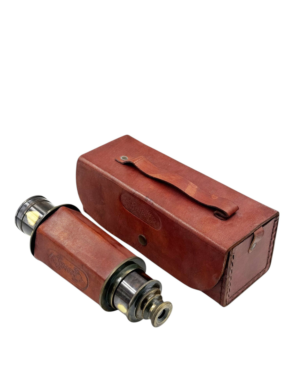 17-Inch Bronze Telescope with Leather Case by Dollond London