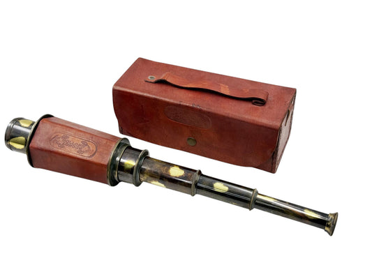 17-Inch Bronze Telescope with Leather Case by Dollond London