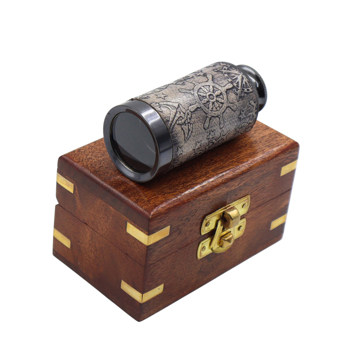 6-Inch The Westminster Gunmetal & Leather Telescope