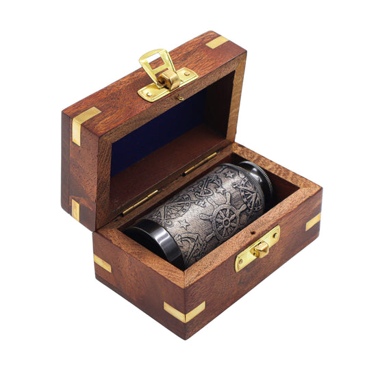 6-Inch The Westminster Gunmetal & Leather Telescope