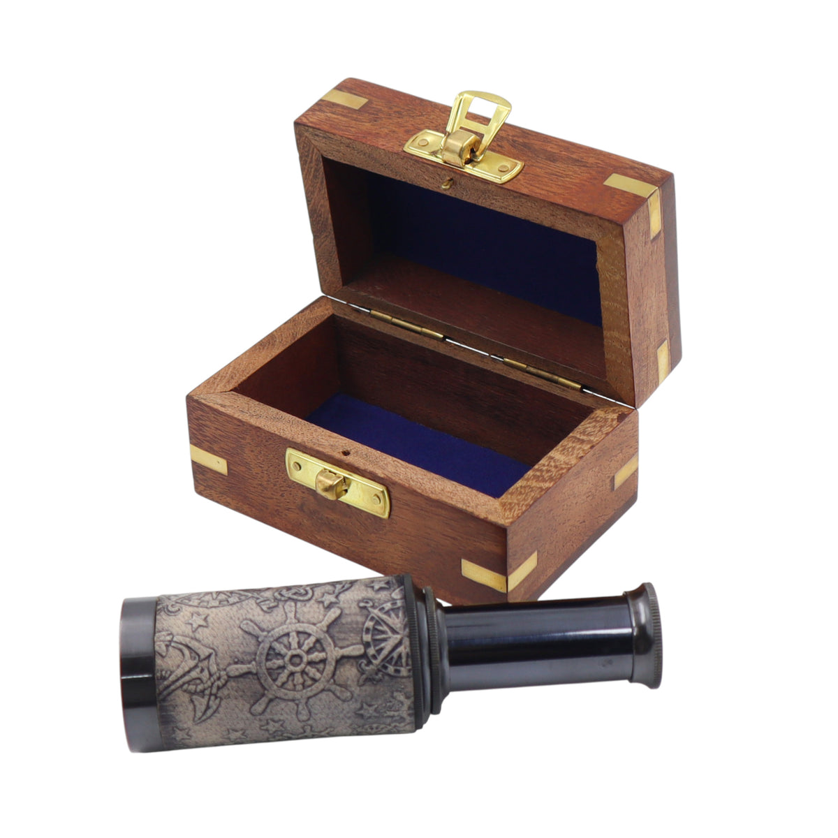 6-Inch The Westminster Gunmetal & Leather Telescope