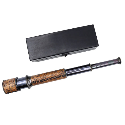 Custom 16-Inch Gunmetal & Dark Leather Telescope