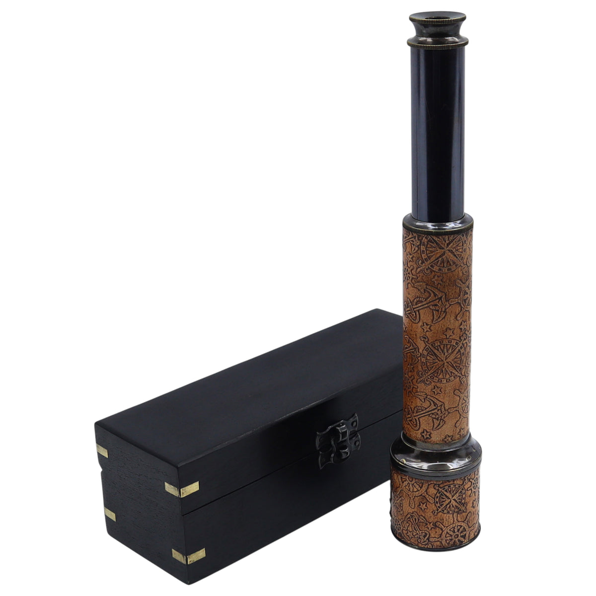 Custom 16-Inch Gunmetal & Dark Leather Telescope