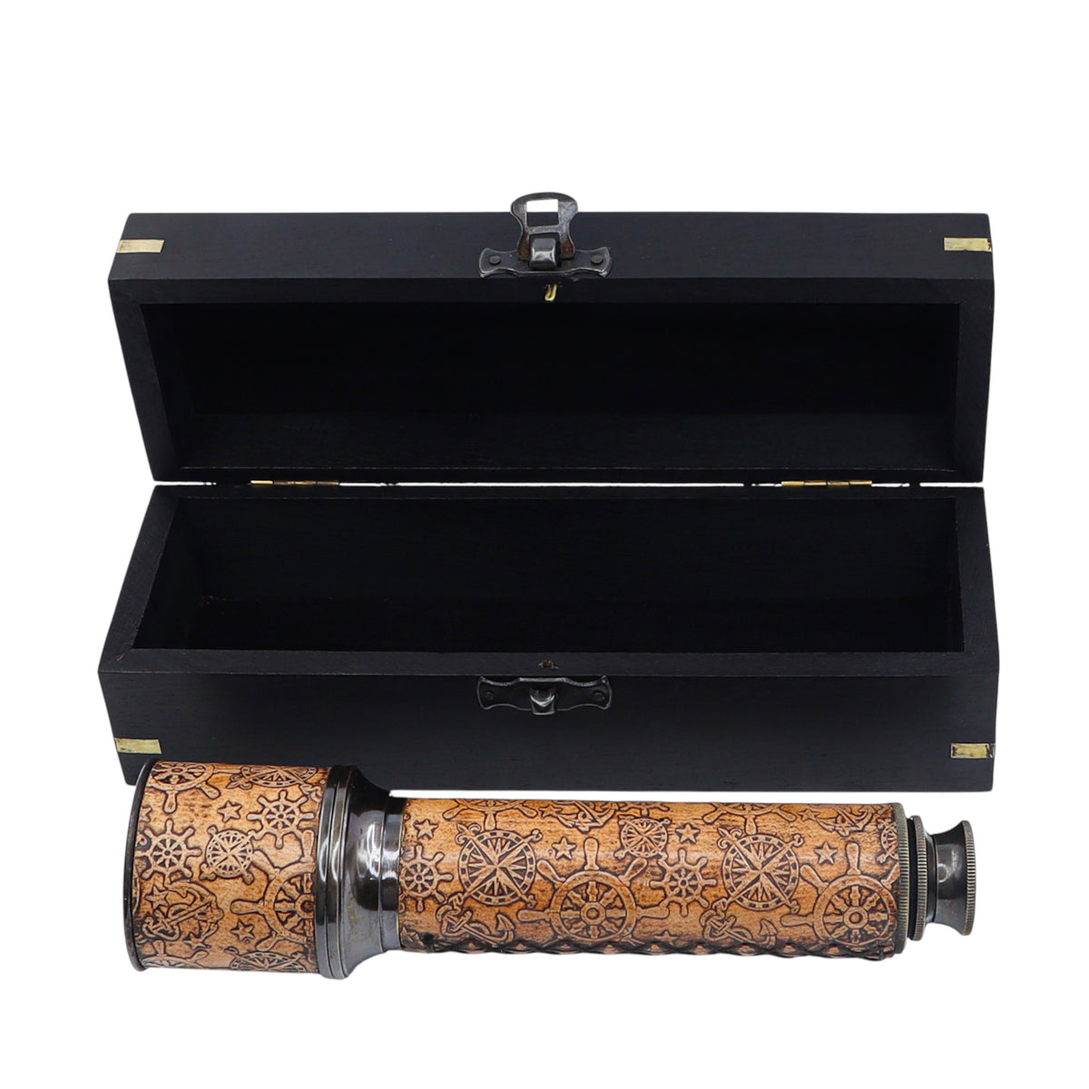 Custom 16-Inch Gunmetal & Dark Leather Telescope