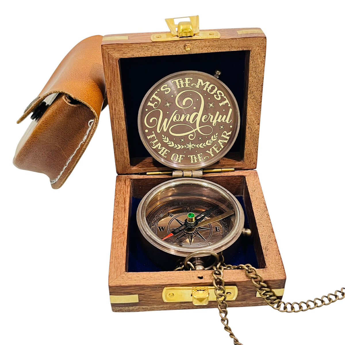 Personalised Christmas Flat Compass Gift