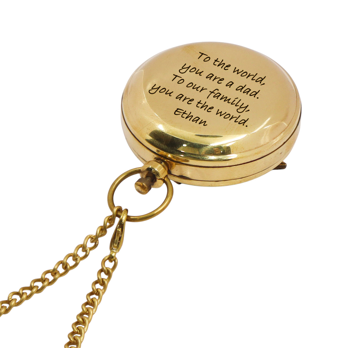 Personalised 2-Inch Brass Sundial Compass for Father's Day
