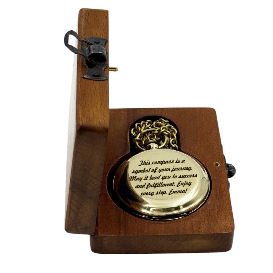 Personalised Graduation Push Button Compass
