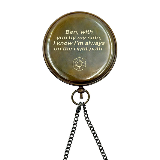 Personalised 3-Inch Gunmetal Sundial Compass