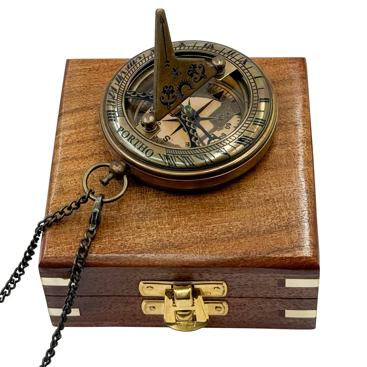 Personalised 3-Inch Gunmetal Sundial Compass