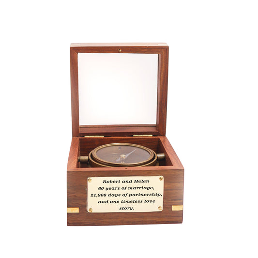 Personalised 60th Anniversary Brass Gimbal Compass Gift