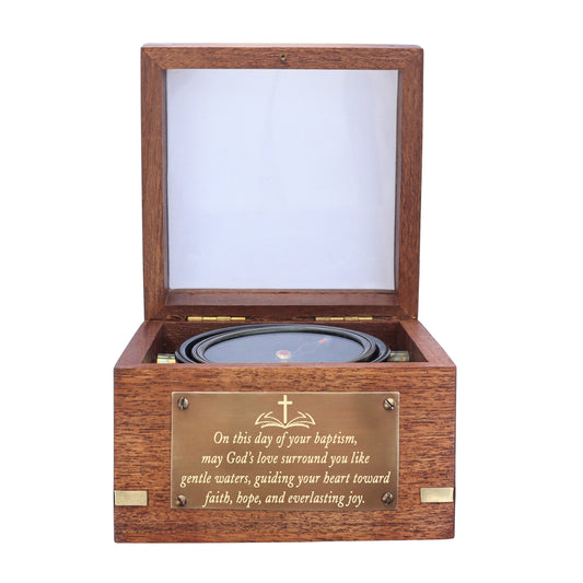 Personalised Gimbal Compass with Bronze Plaque
