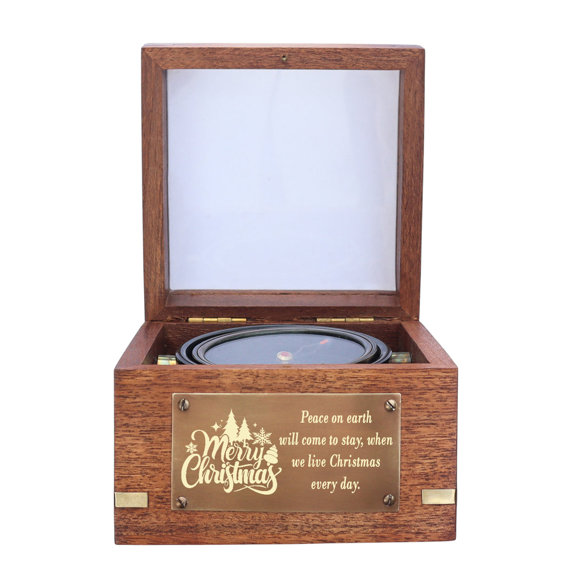 Personalised Gimbal Compass with Bronze Plaque