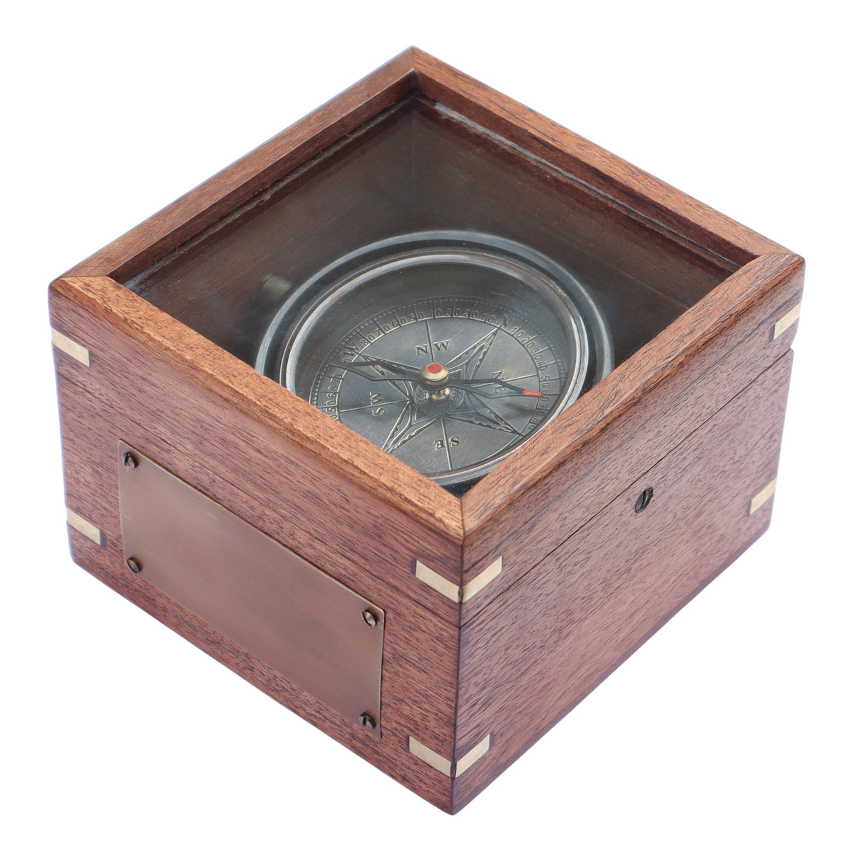 Personalised Gimbal Compass with Bronze Plaque