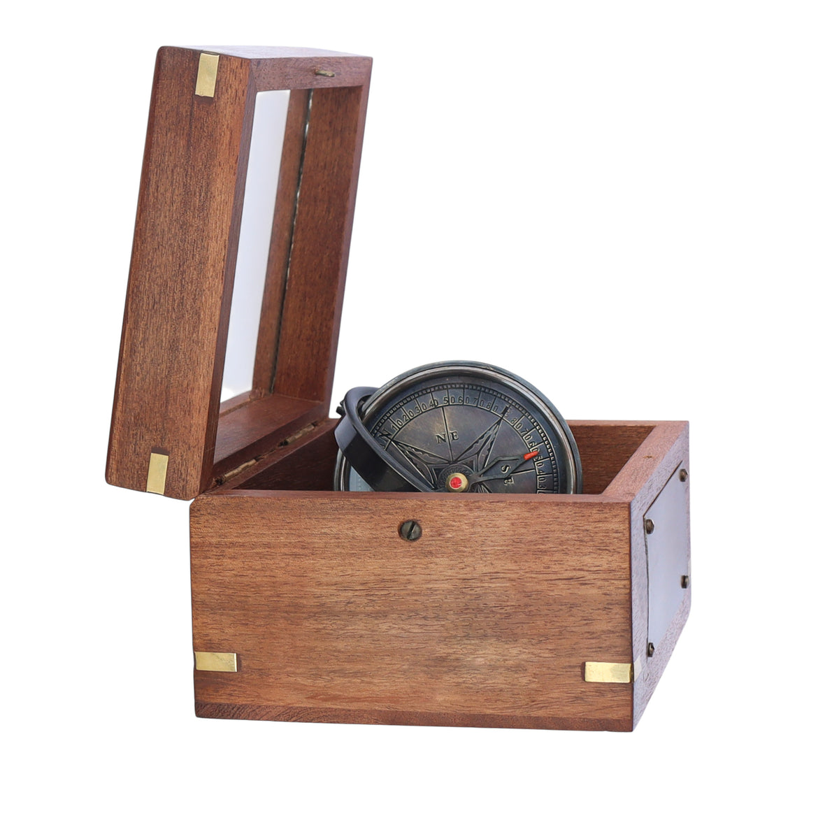 Personalised Gimbal Compass with Bronze Plaque
