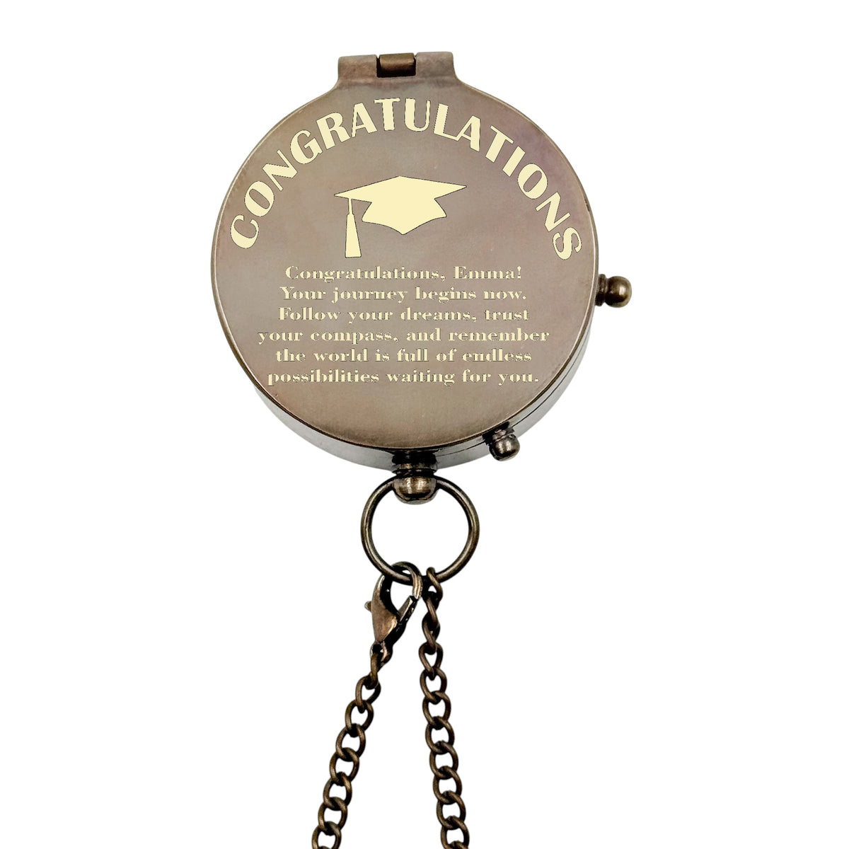 Personalised Compass for Graduation Gift