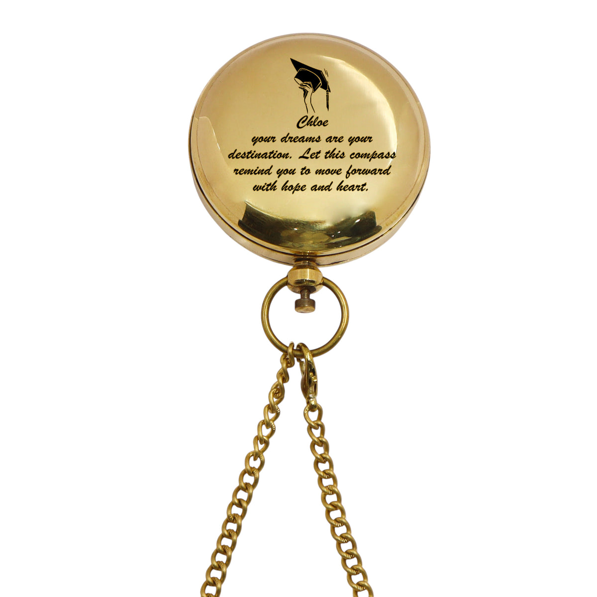 Personalised 2-Inch Brass Sundial Compass