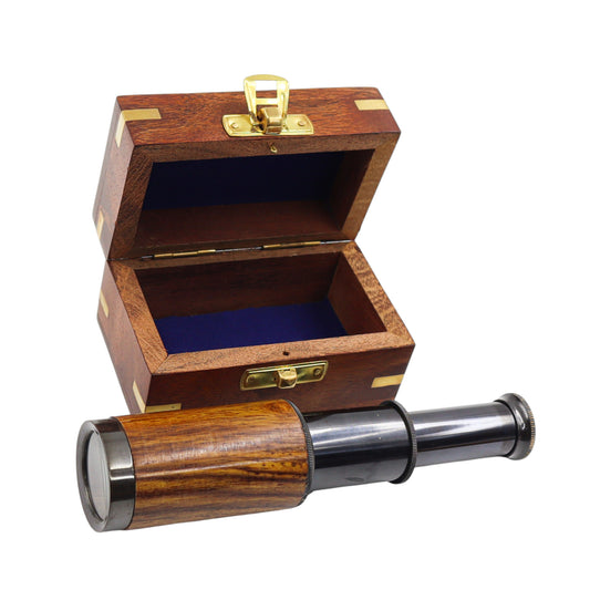 6-Inch The Westminster Gunmetal & Wood Telescope