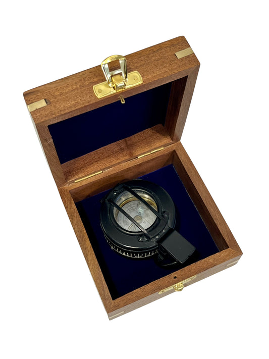 Vintage H. Browne & Son London Compass with Wooden Box