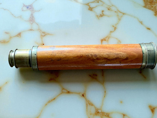 Antique Dollond London Brass & Wood Telescope