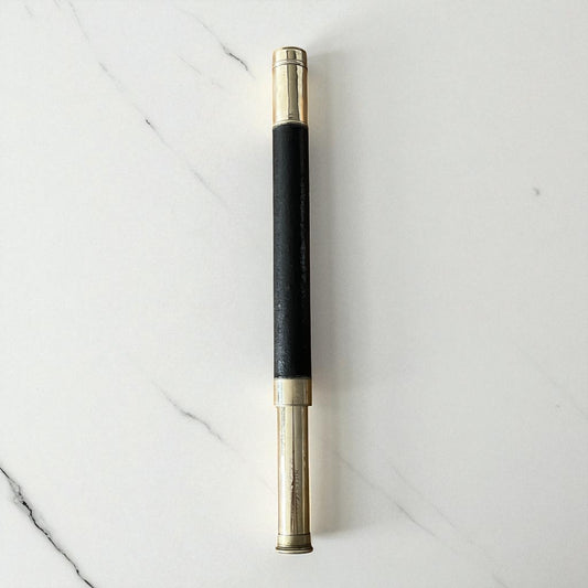 Antique Mills Maker Black Leather Silver Colour Telescope