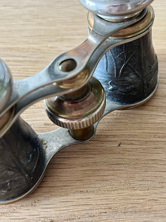 Vintage Opera Glasses with Embossed Deer