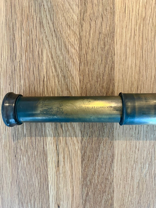 J.T. Coppock London Vintage Brass & Leather Telescope