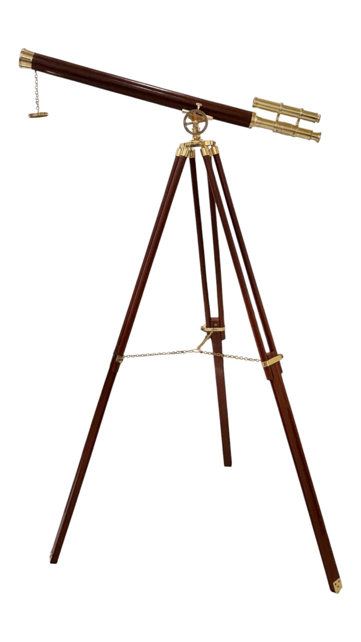 Personalised 60” Adjustable Brass & Wooden Telescope with Tripod