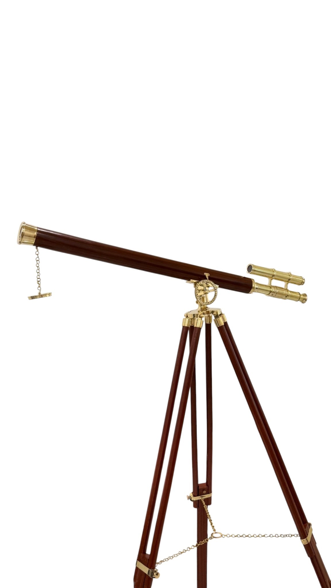 Personalised 60” Adjustable Brass & Wooden Telescope with Tripod
