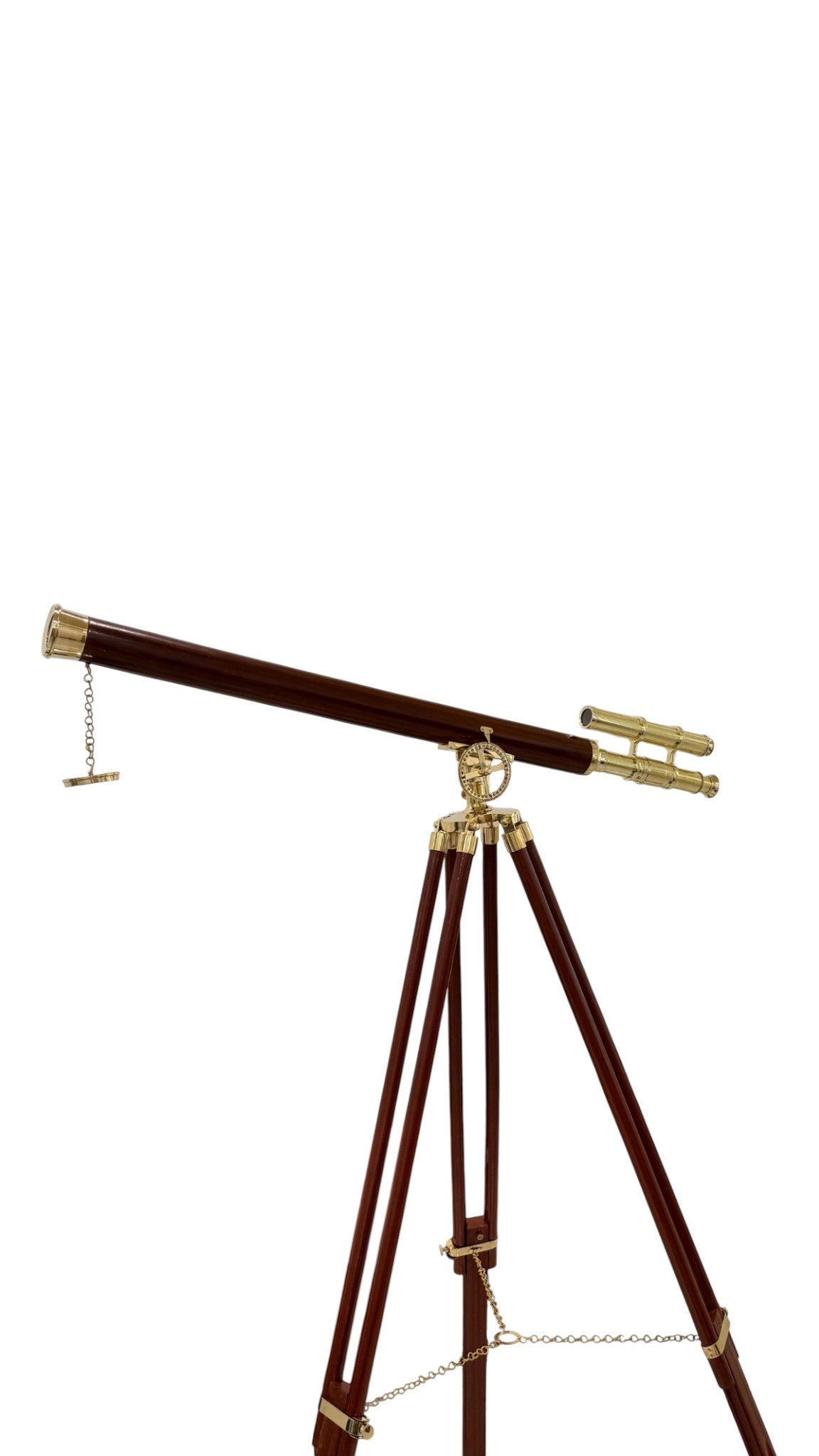 Personalised 60” Adjustable Brass & Wooden Telescope with Tripod