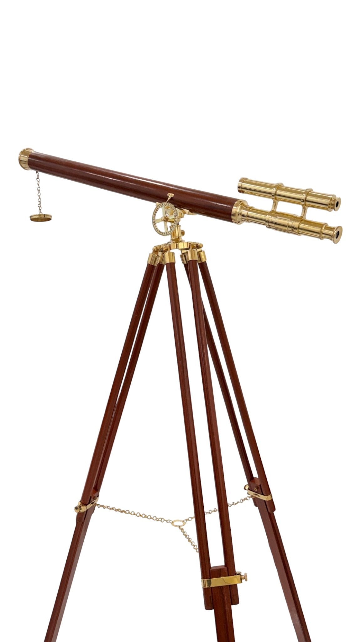 Personalised 60” Adjustable Brass & Wooden Telescope with Tripod